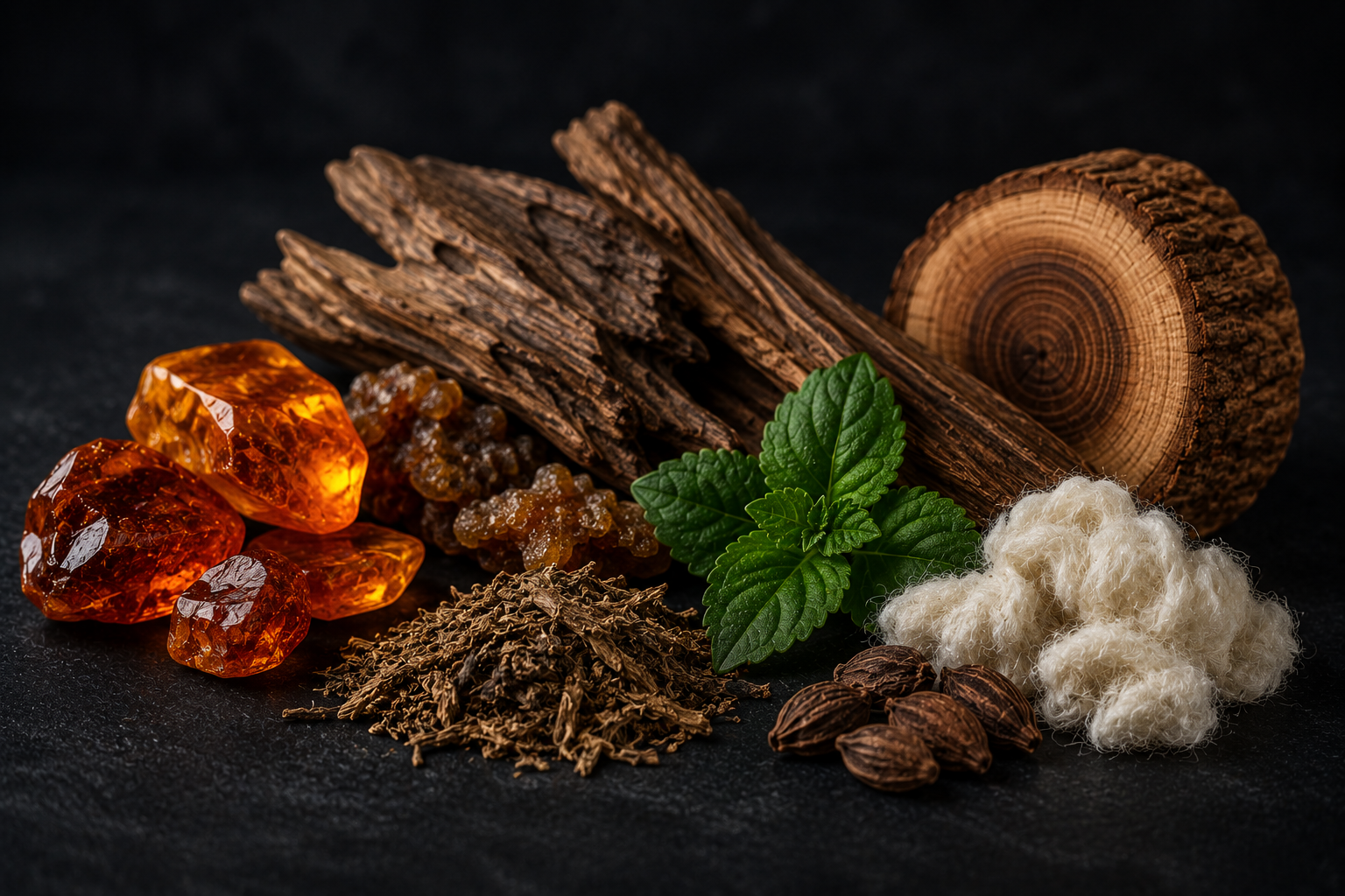 Amber, Patchouli, Cedarwood, Musk
