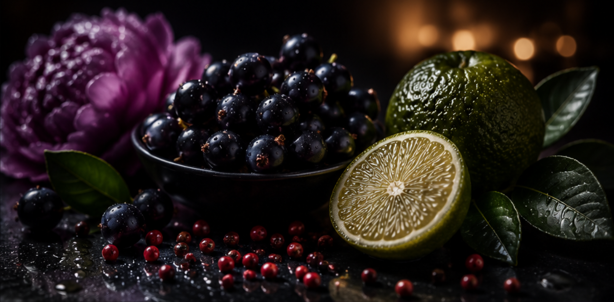 Blackcurrant, Pink Pepper, Bergamot